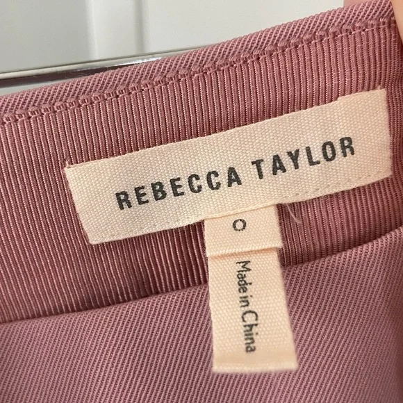 Rebecca Taylor Stretch Wool Spring Cropped Wide Leg Pant Dusty Rose size 0 - Picture 3 of 8